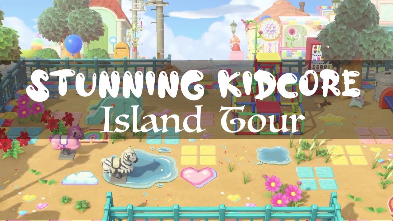 STUNNING COLORFUL KIDCORE ISLAND TOUR | ANIMAL CROSSING NEW HORIZONS