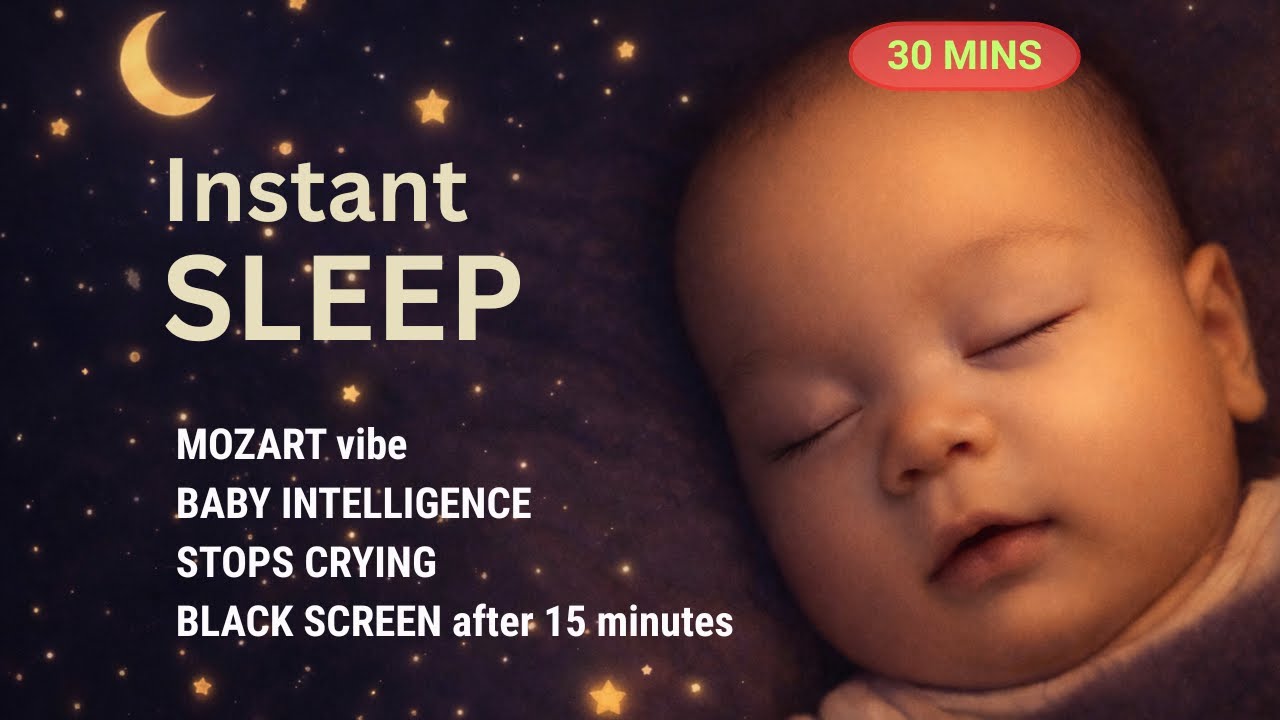 Baby Sleep Music ᶻ 𝗓 𐰁 Brain Development & Relaxation Lullaby (Mozart Vibe and White Noise)