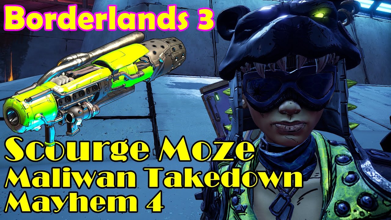 Borderlands 3 - Scourge Moze vs Maliwan Takedown in Mayhem 4