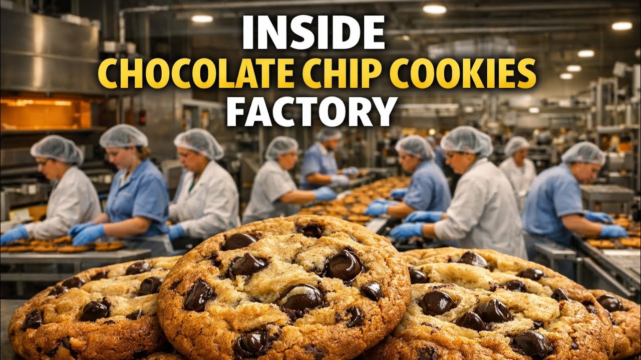 Inside the Factory :How Chocolate Chip Cookies Are Made in America ( Full Process)