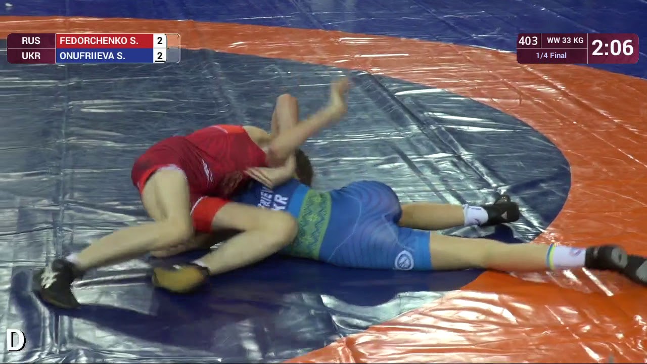 1/4 WW - 33 kg: S. FEDORCHENKO (RUS) v. S. ONUFRIIEVA (UKR)