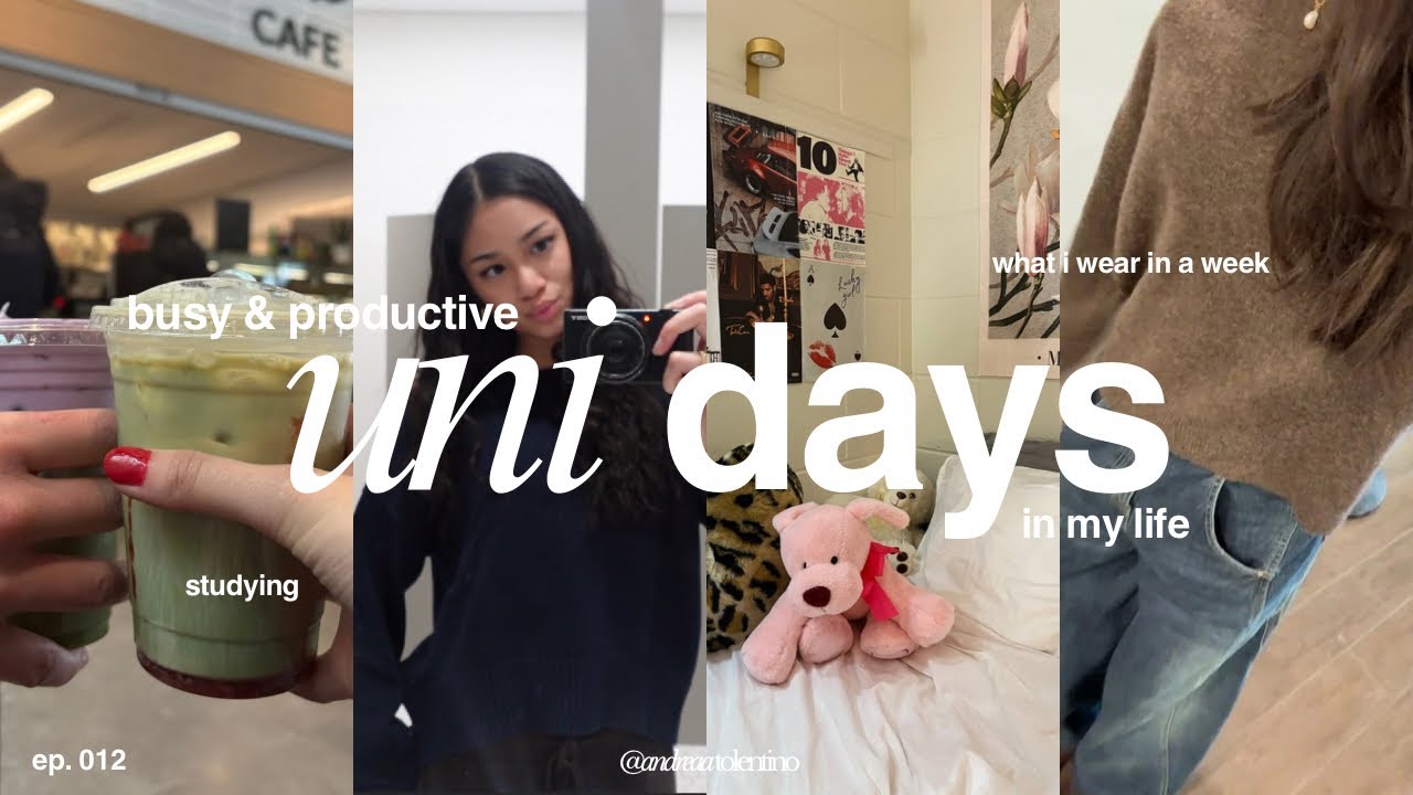 productive & busy uni days | what i wear in a week, routines & studying