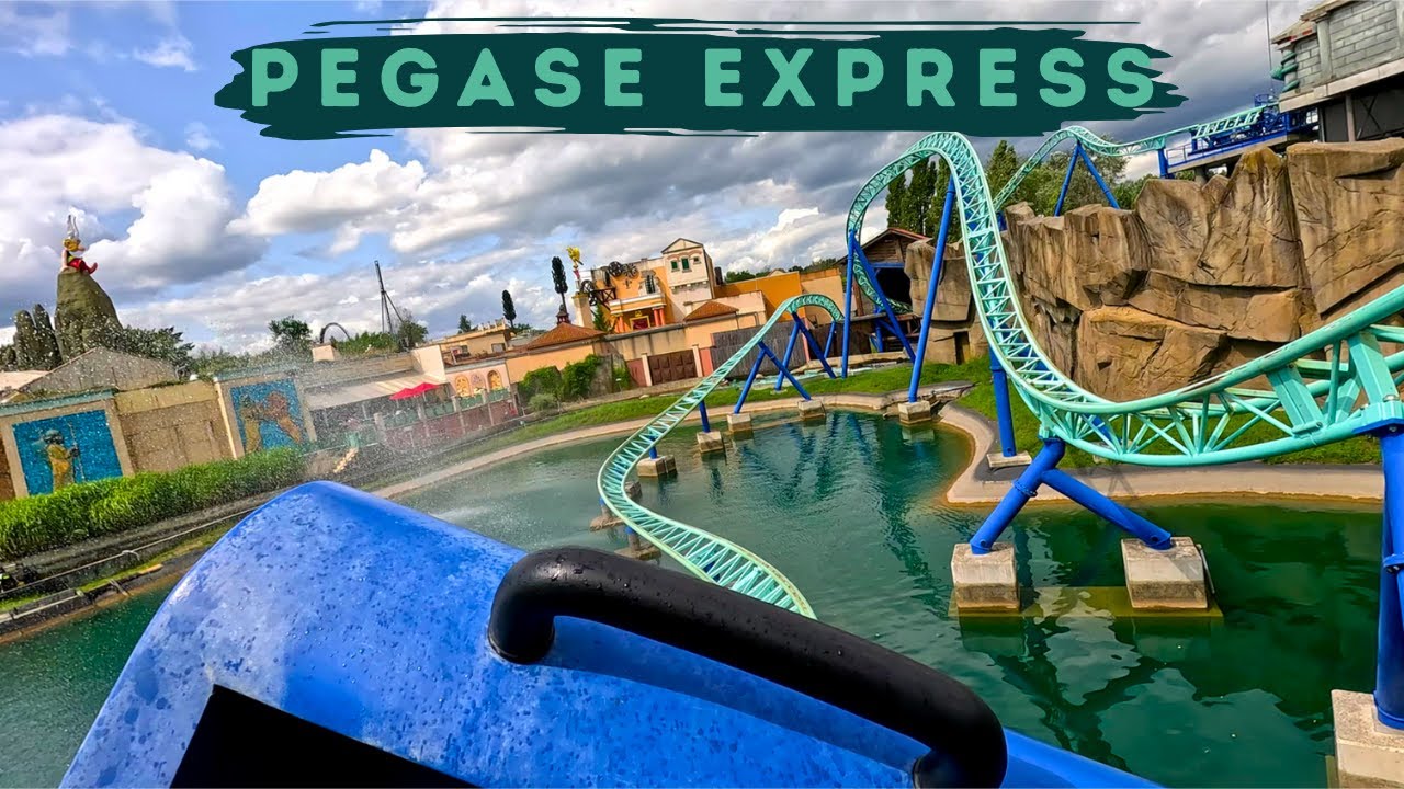 Pegase express on ride first row 4K POV / Parc asterix