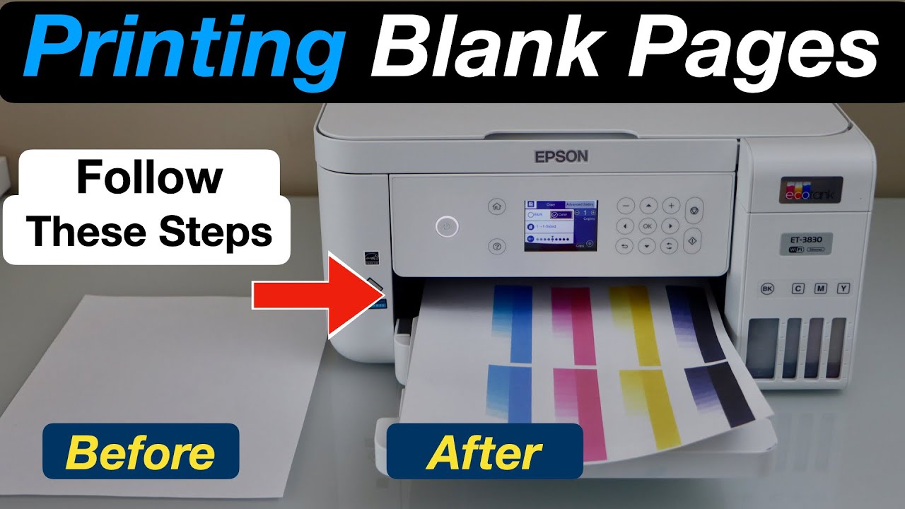 Epson ET 3830 Printing Blank Pages - Fix With These Steps !!