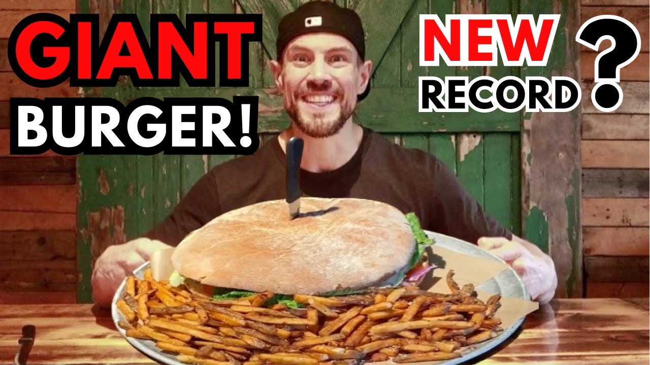 GOLIATH BURGER CHALLENGE @adamsribsmokehouse SALEM OREGON | NEW RECORD?? | MAN VS FOOD