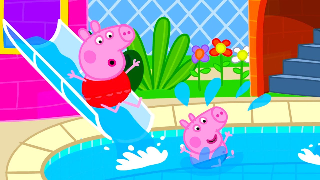 O Grande Escorregador! 🛝 Peppa no Parque Aquático 💦 45 min | Peppa Pig em Português Brasil