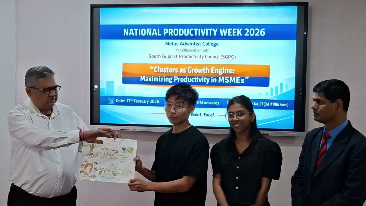 Poster Competition on National Productivity Week @Metascollge #Surat by #SGPC 