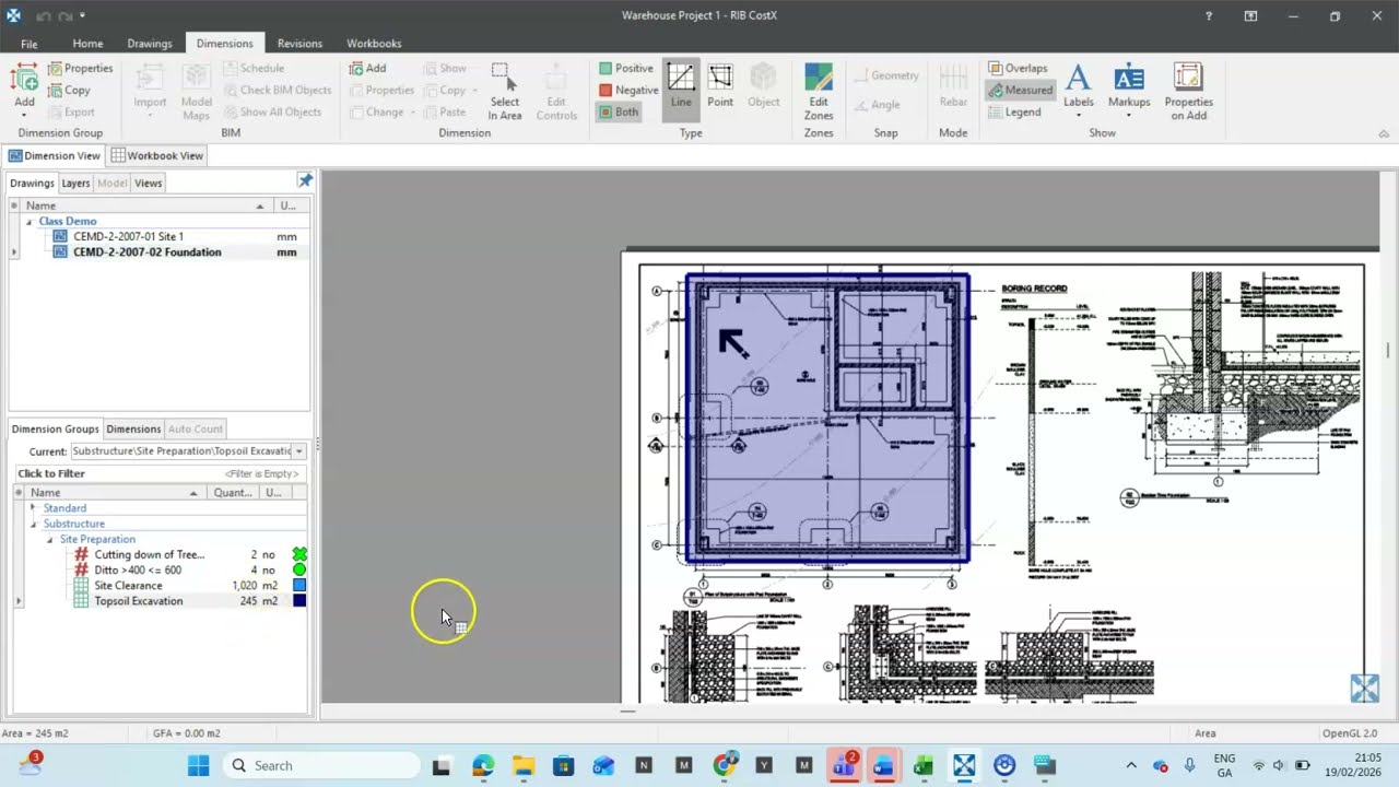 Measuring Topsoil Excavation using CostX