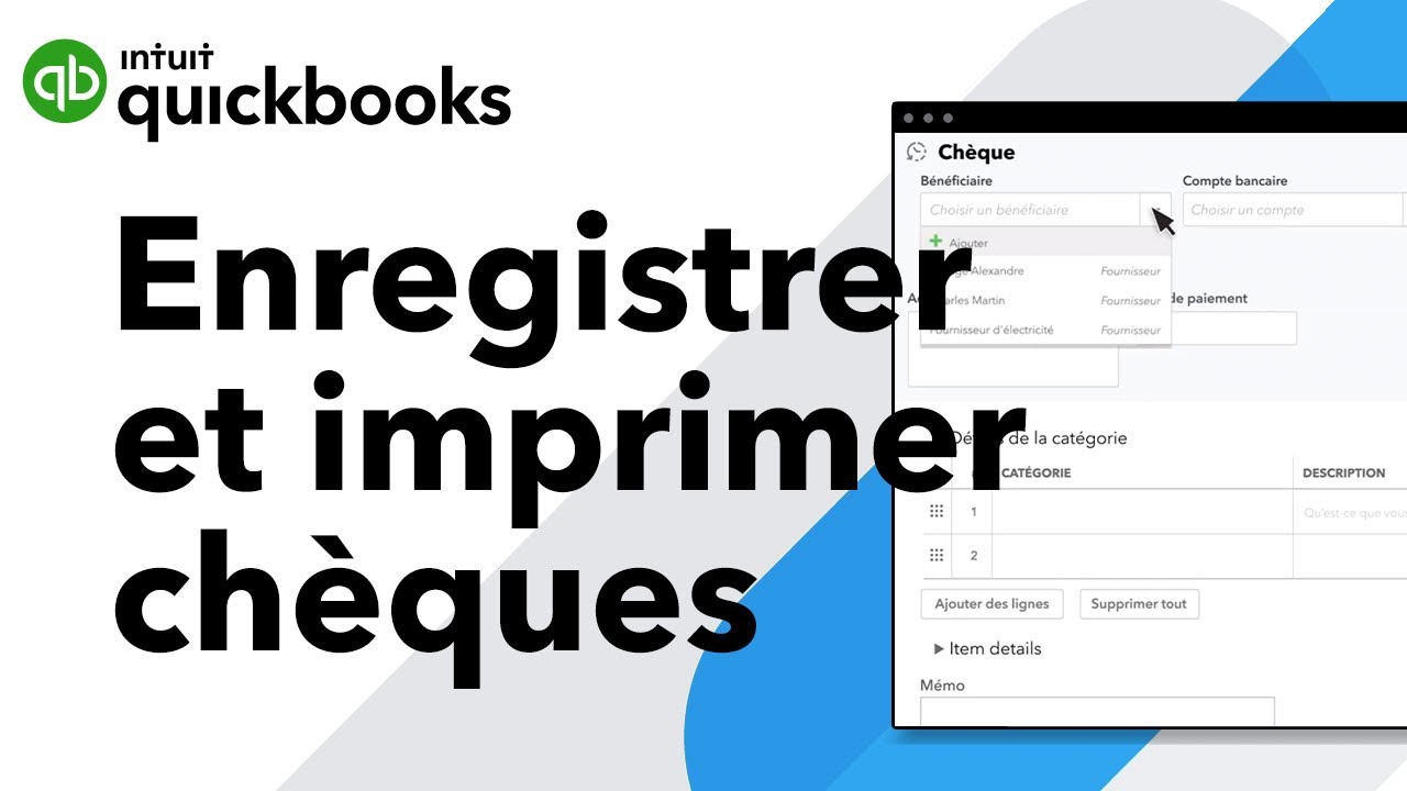 Comment enregistrer et imprimer des chèques dans QuickBooks en ligne