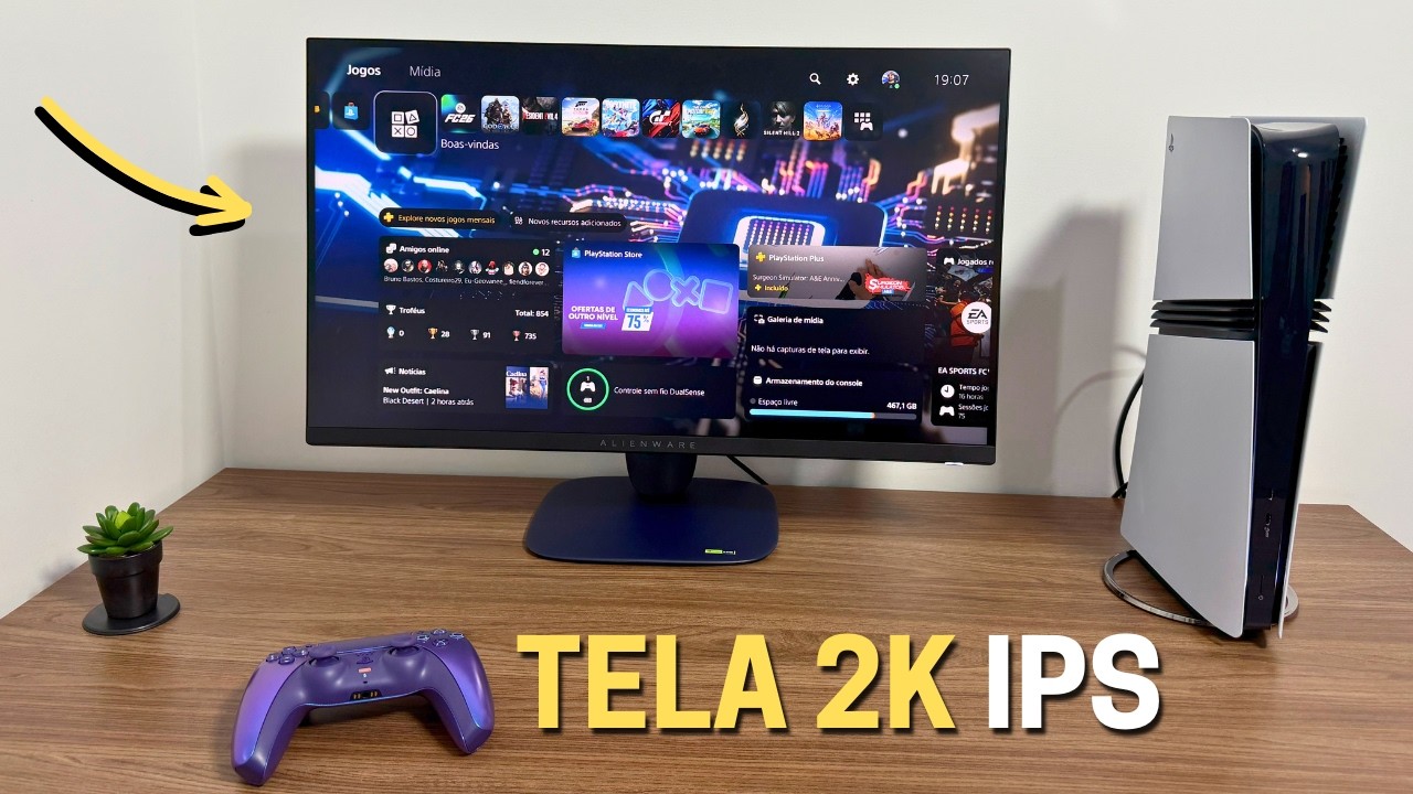 O MELHOR MONITOR 2K para JOGAR PS5 ? ALIENWARE 27