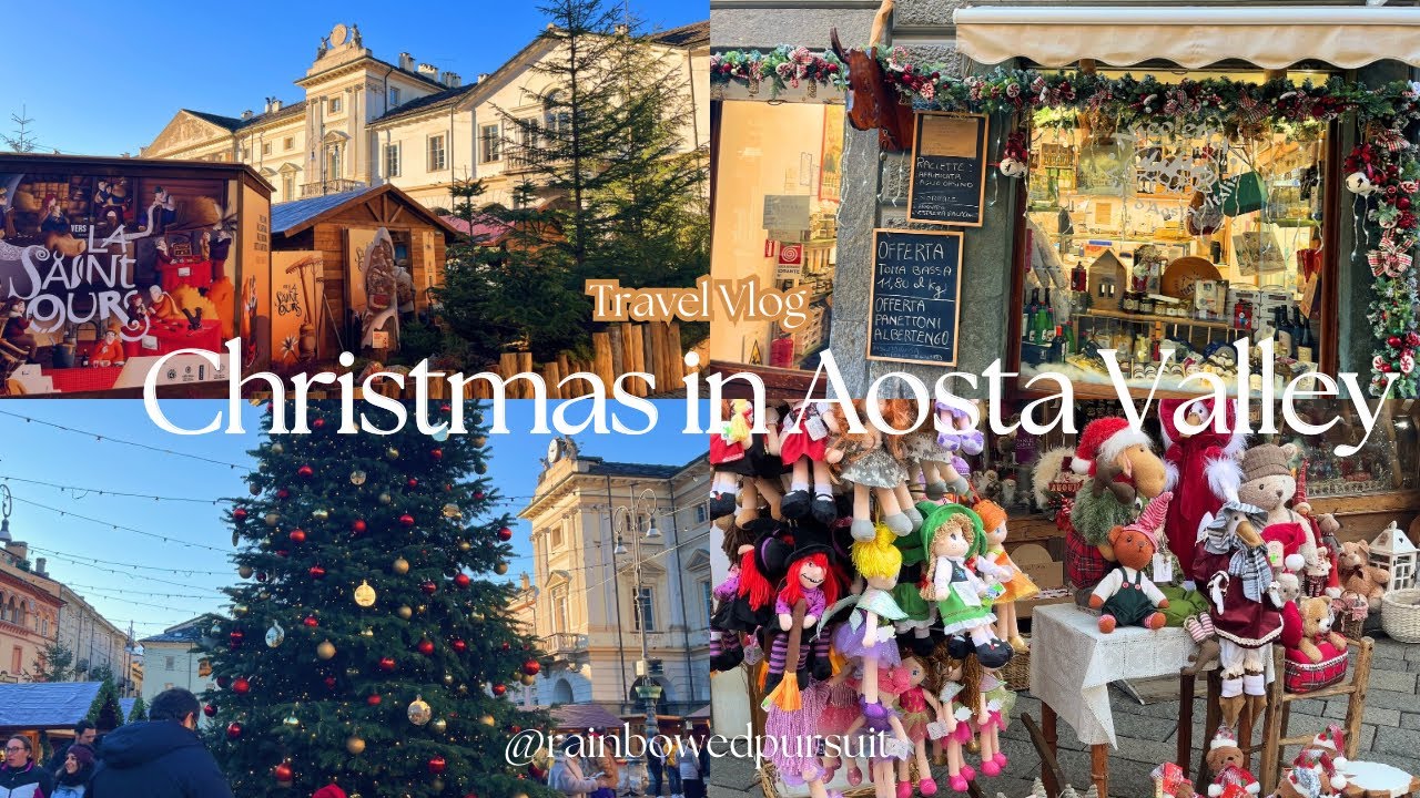 Aosta Valley Christmas Walking tour | Italy 🇮🇹 | 4K Travel vlog