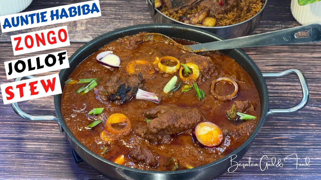 Zongo Recipes:How Make Zongo Stew for Jollof Rice||Auntie Habiba Jollof Rice Stew