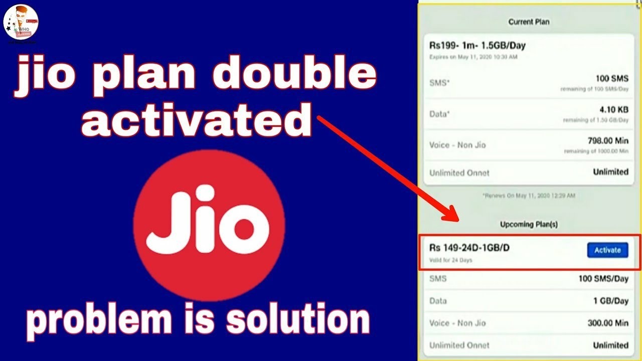 Jio sim double plan activated || jio sim mein agar recharge ho jata hai to Kya Karen 2020   || 2020