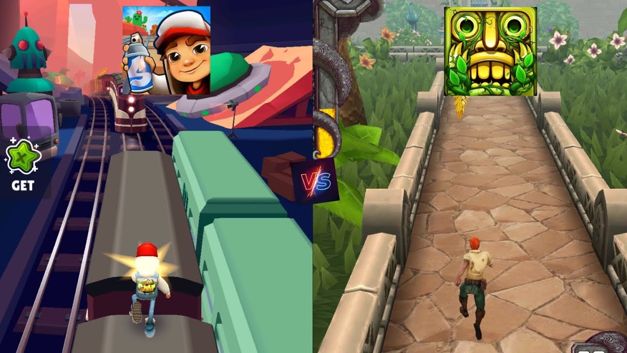 Sabway surfers🆚 temple run 2 campitition Top two games in one frame🖼️