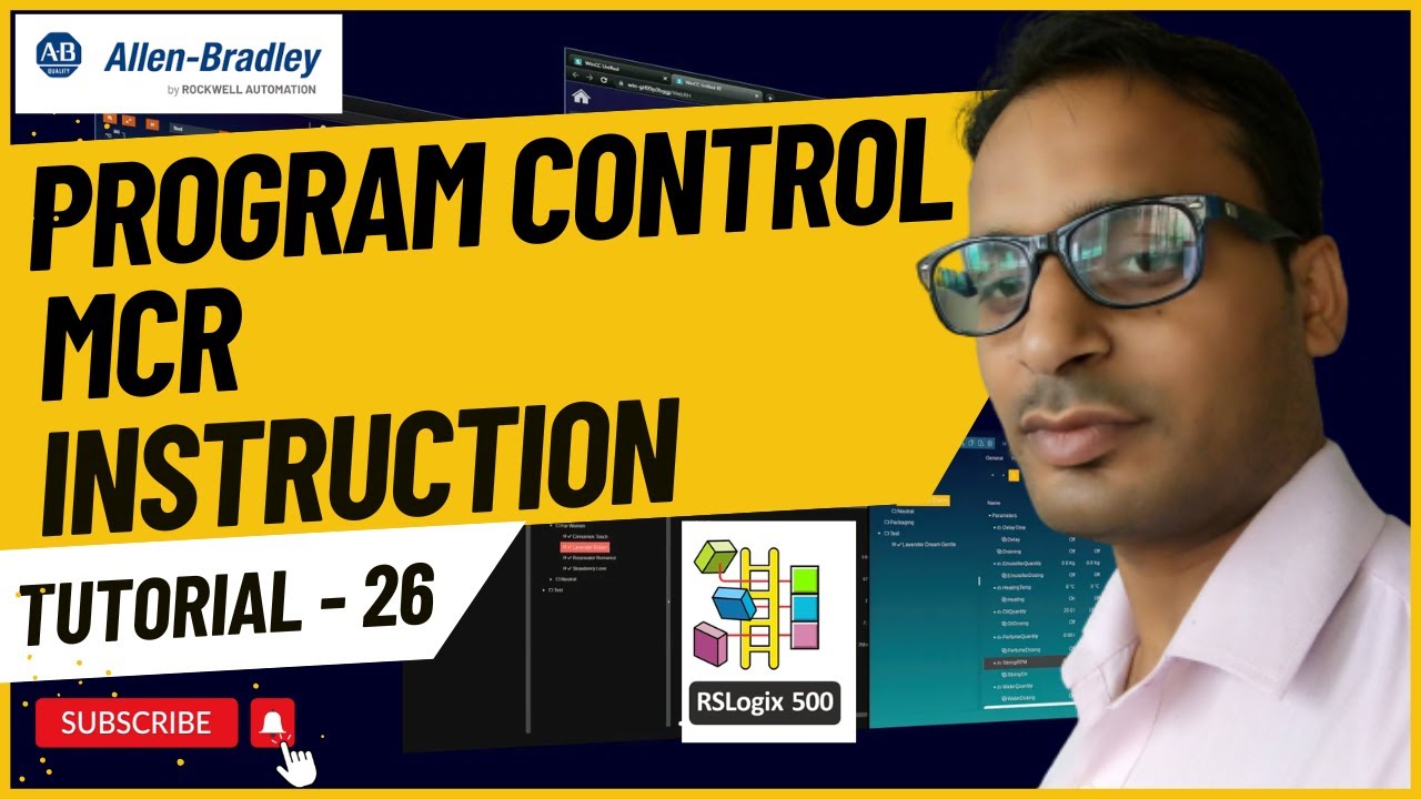 Allen Bradley PLC Training 26 - MCR Instruction (Program Control) in RSLogix 500