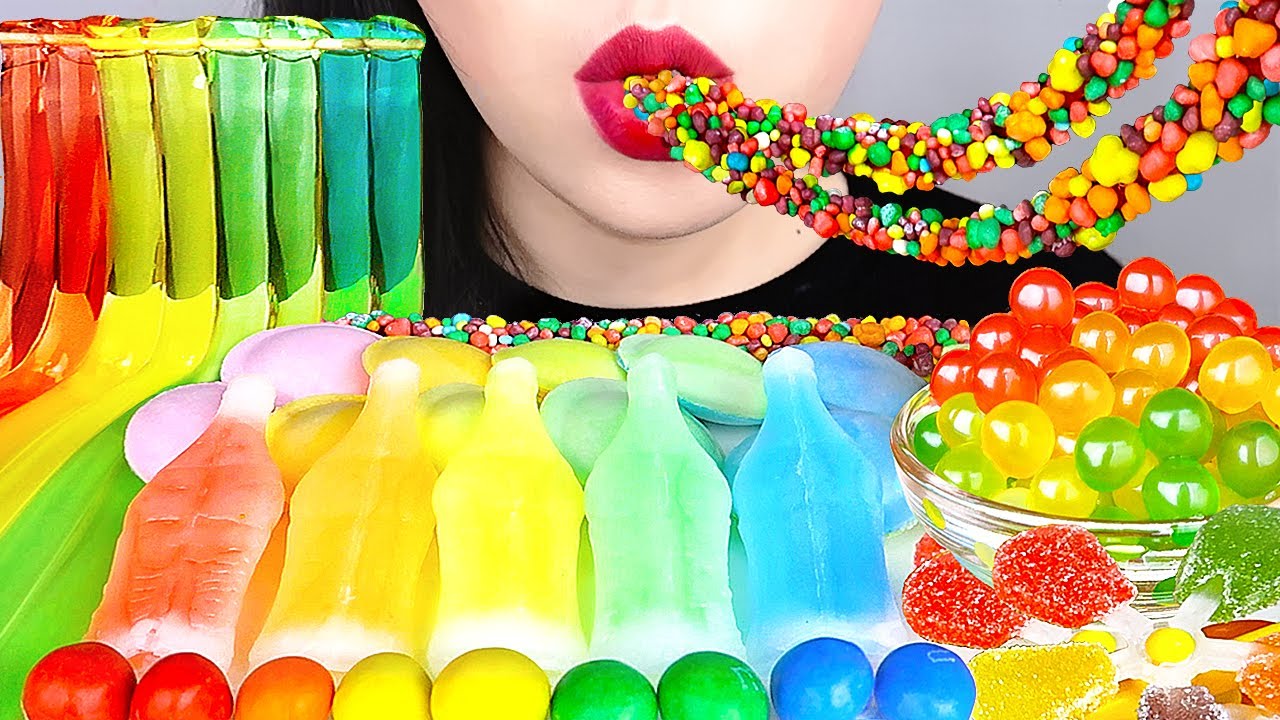 ASMR MOST POPULAR DESSERT닉클립 왁스병, 로프젤리, 우주캔디, 젤리먹방 NIK-L-NIPS WAX BOTTLES, ROPE CANDY, JELLY MUKBANG