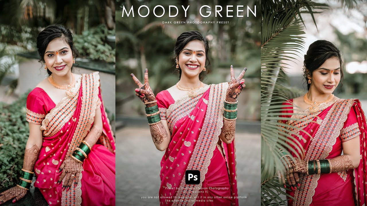 How to Edit Professional Bridal Photography | Photoshop Moody Green Preset XMP & DNG