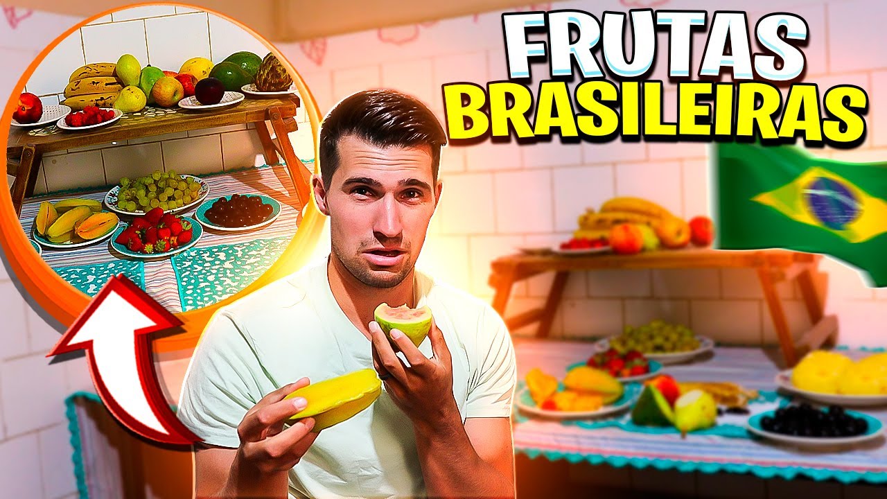Meu marido Gringo Americano Prova FRUTAS BRASILEIRAS! #americano