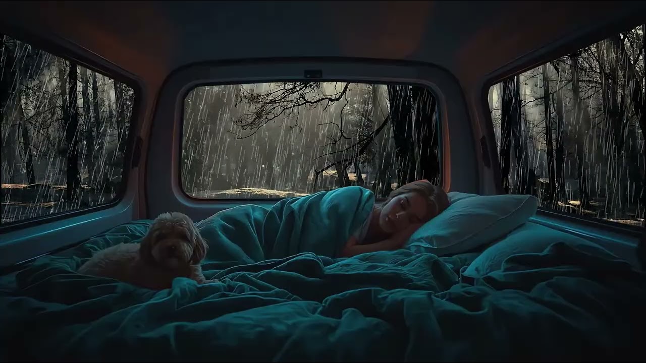 🌧️🪟 ASMR Rain Tapping on Van Glass | Comforting Sleep Noise