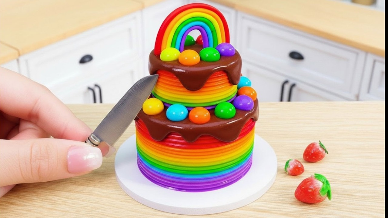 Amazing Miniature Colorful Rainbow Cake🌈Best Miniature Rainbow Chocolate Cake Decorating Ideas