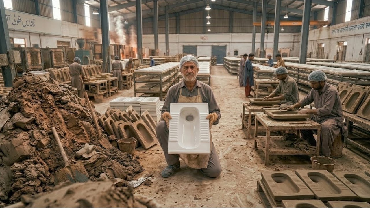 Amazing Process of Making Asian&rsquo;s Squat Toilets Seat | Mega Factory Mass Production 