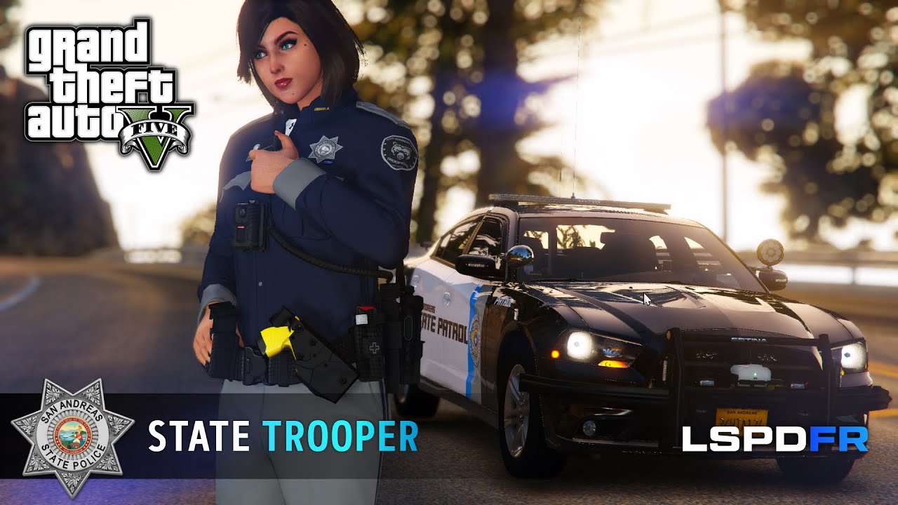 GTA 5 LSPDFR - State Trooper Patrol - Traffic Stop, Pursuit, Trespassing [No Commentary] [101]