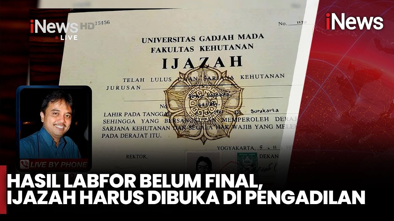 Breaking News Lengkap! Ini Tanggapan Roy Suryo usai Polisi Pastikan Ijazah UGM Jokowi Asli | 22/05