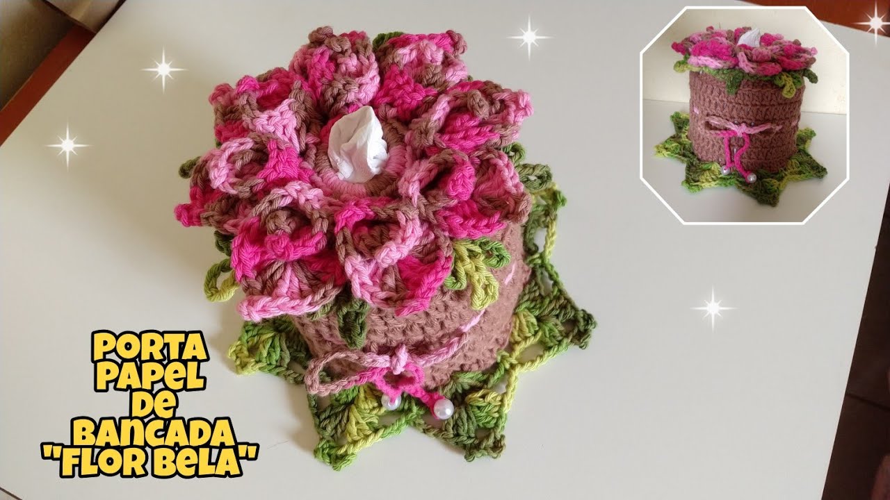 Porta Papel de Bancada com Flor Bela