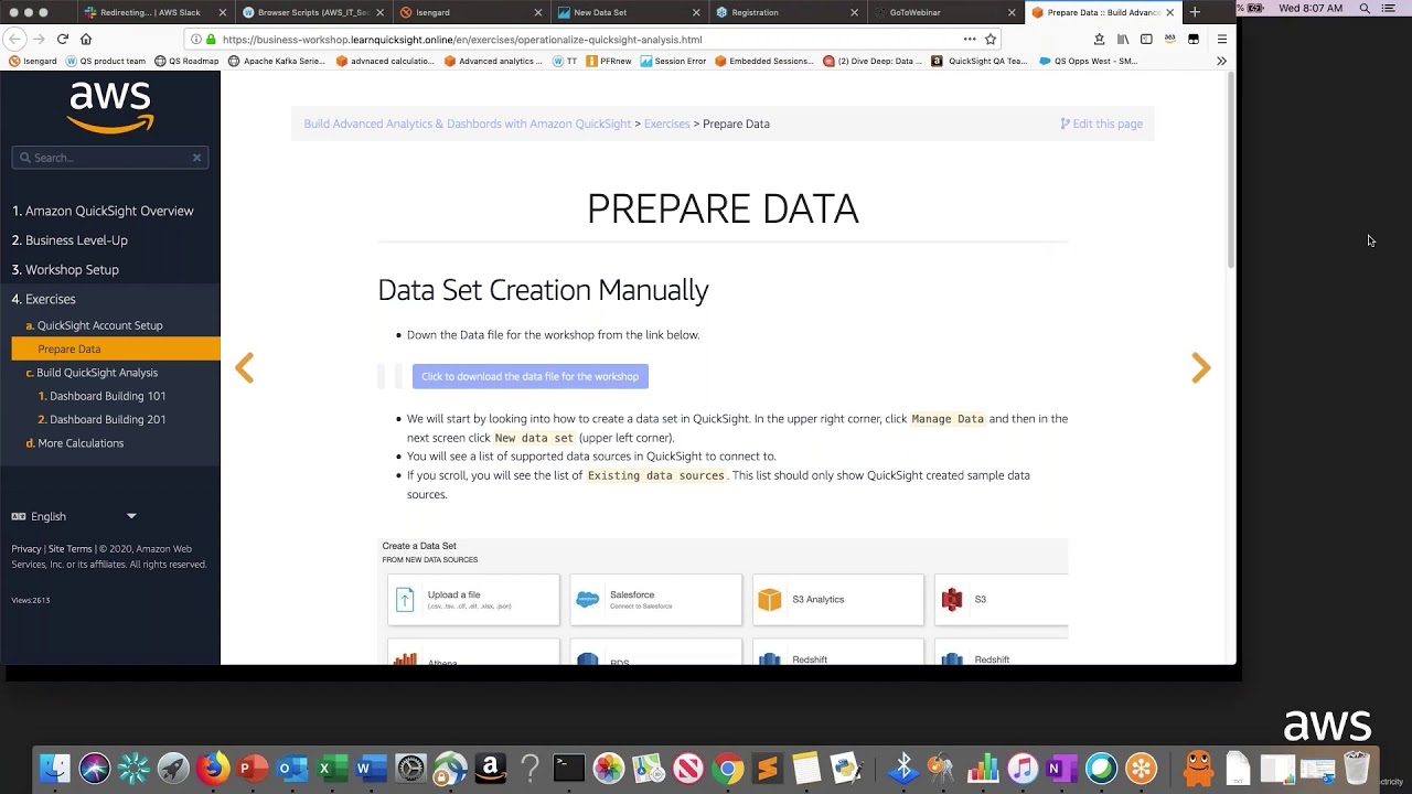 Build Advanced Analytics and Dashboards with Amazon QuickSight - Virtual Workshop
