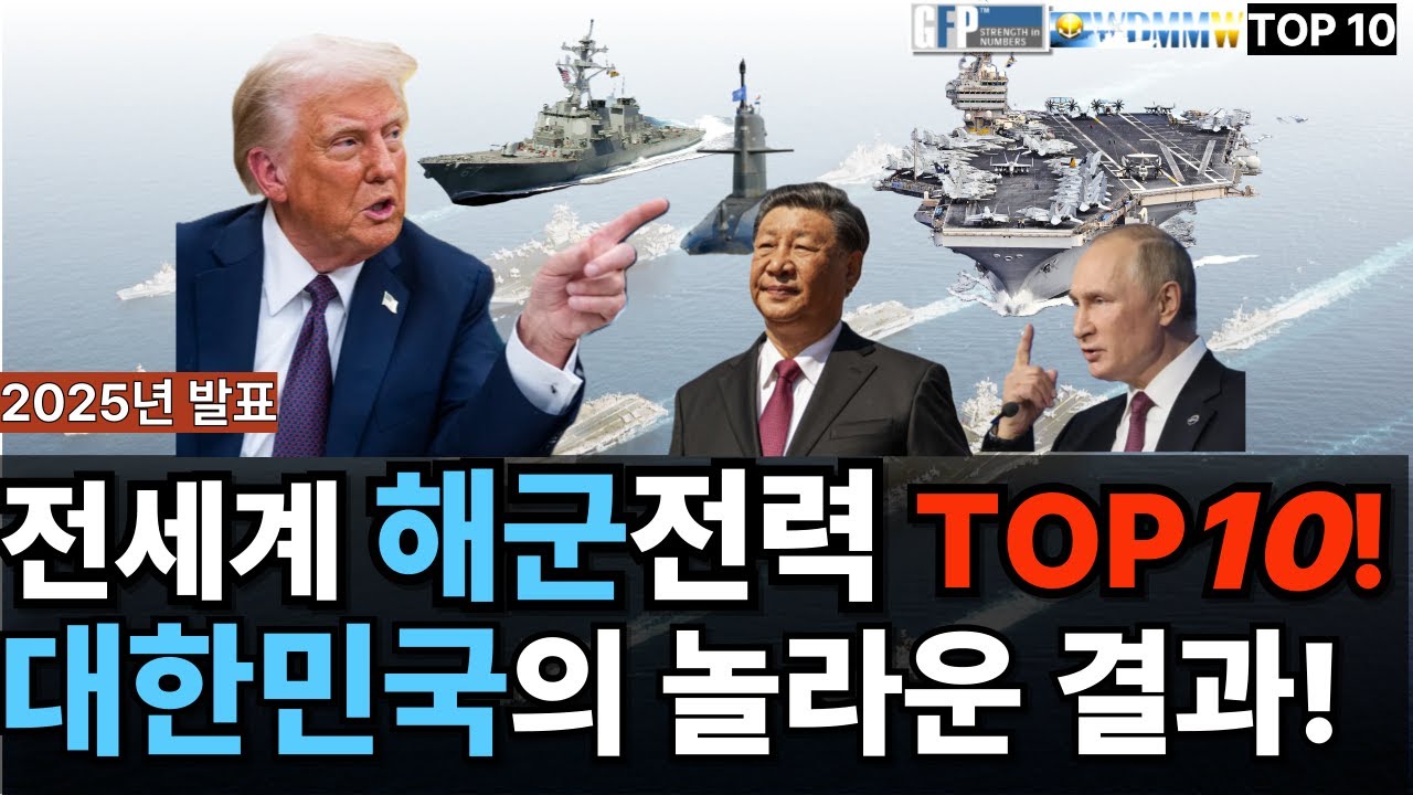 2025 세계 해군전력 TOP 10 | 대한민국의 놀라운 결과! (Global Naval Forces TOP 10)