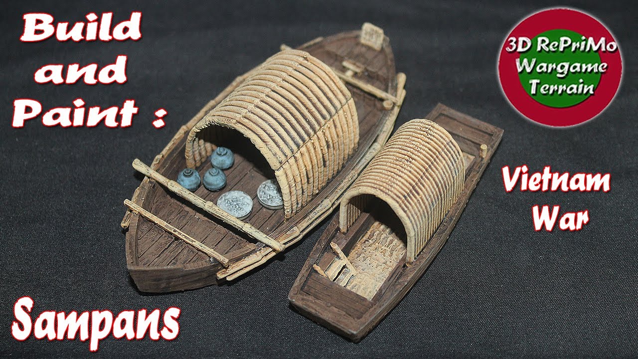 Tutorial:How to Paint 1/72 Sampan Boat's /Painting Guide/ Bemalung Sampans/Vietnam/NAM/Mekong Delta