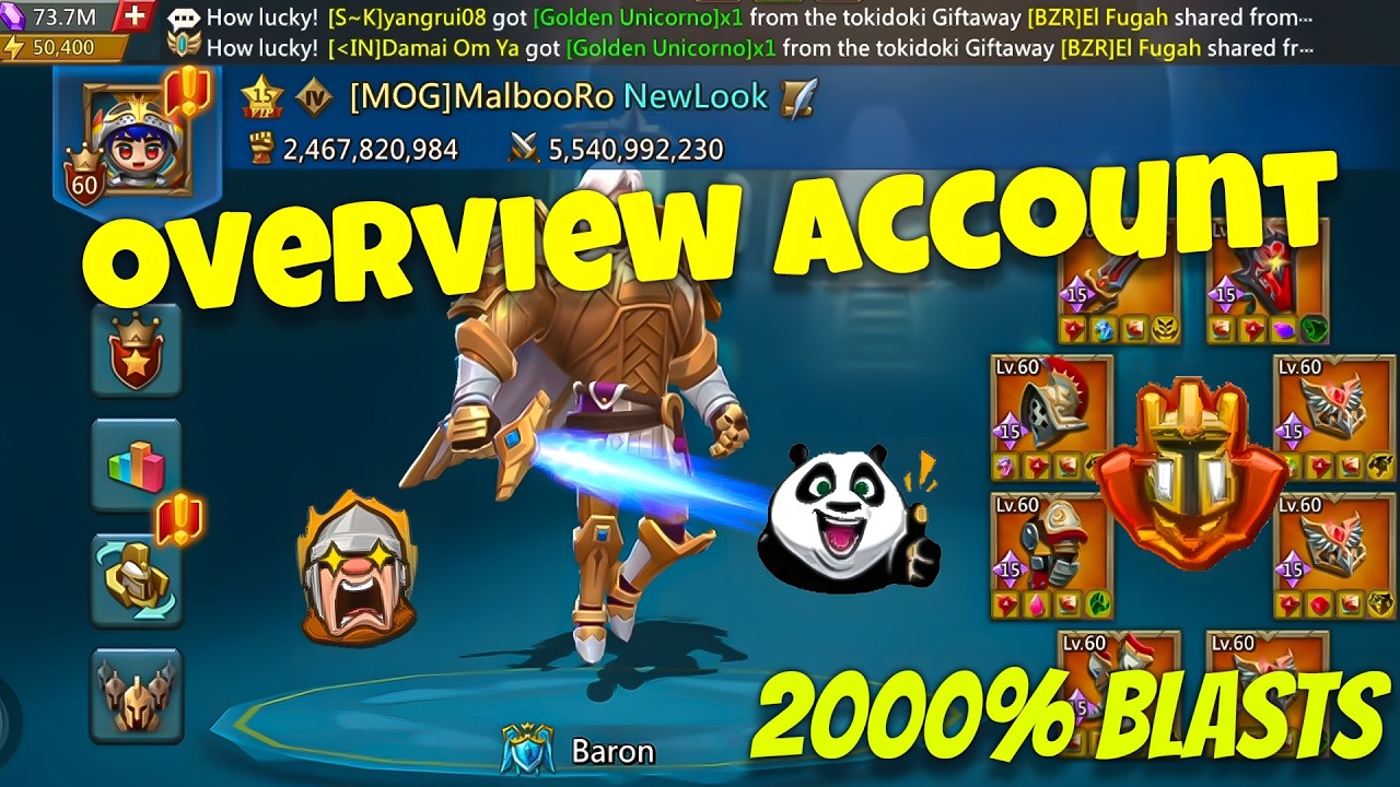 Lords Mobile - Crazy Account Overview! 2000% Blasts stats. Let's see what is inside