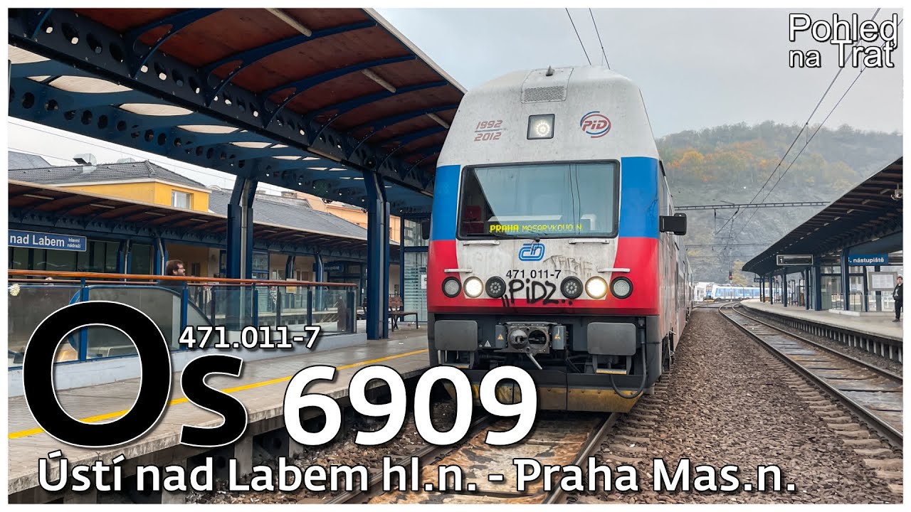 Pohled na trať | Ústí nad Labem hl.n. - Praha Mas.n. | Os 6909 | aneb všechny krásy podzimu