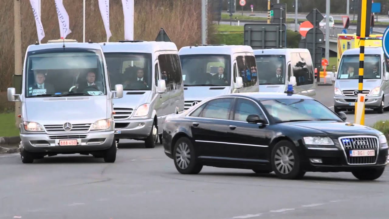 Obama's escort Waregem - Wevelgem (Motorcade + helicopters)