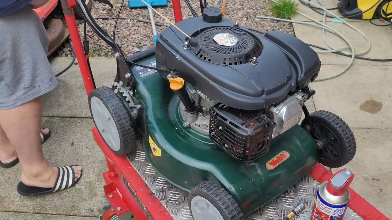 unbelievable mess webb petrol lawnmower