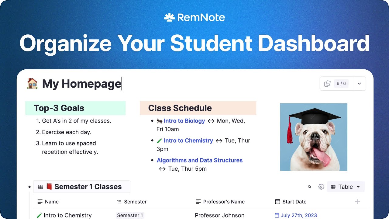 Organizing Your Study Dashboard in RemNote
