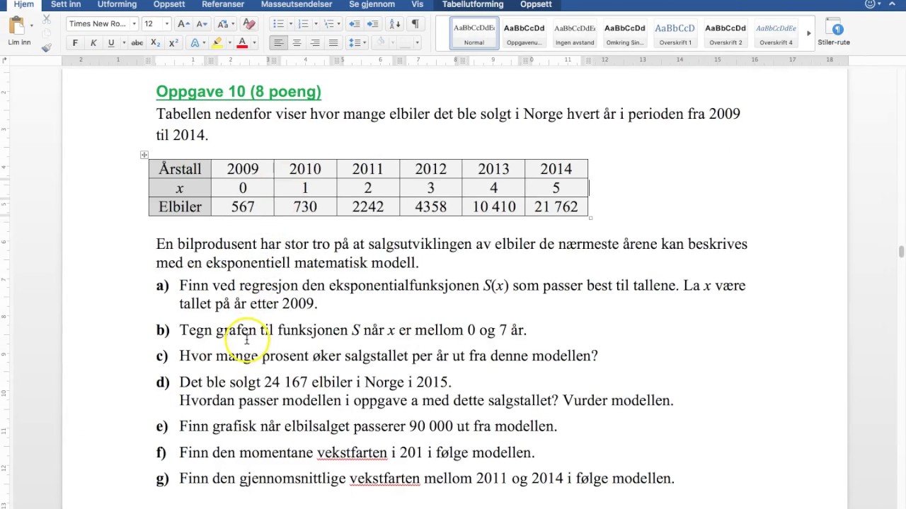 Regresjon   oppgave 10 terminpr 2016 2py