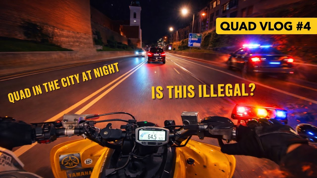 Влог № 4: Ночная поездка по городу на Yamaha Raptor 700R — пламя из выхлопной трубы!(Suzuki LTZ 400)