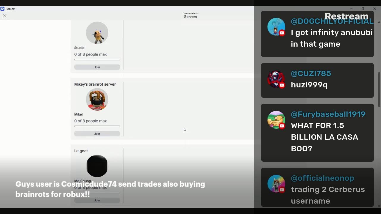 🔴Live🔴 Steal A Brainrot SELLLING/TRADING/DUELS BRAINROTS LF: DRAGONS/ GINGER GERATS/ GRAMAS