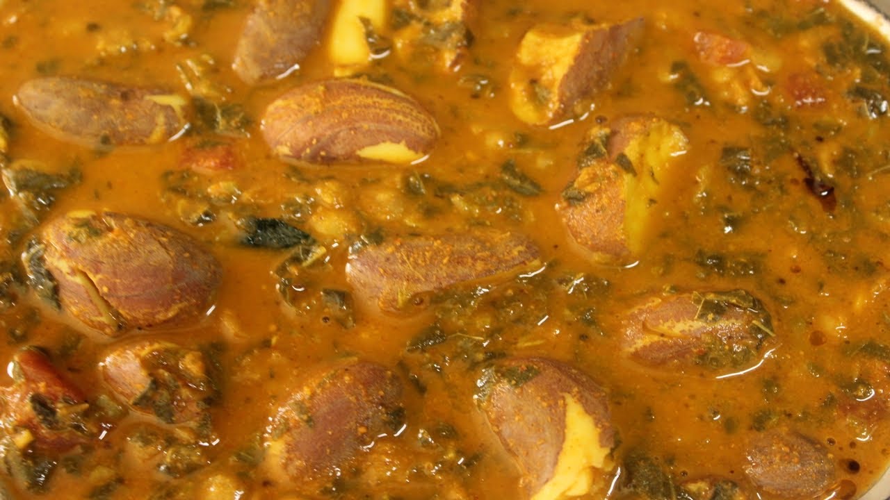 ಸೊಪ್ಪು ಹಲಸಿನ ಬೀಜದ ಹುಳಿ | Jack fruit seed sambhar | authentic sambhar recipe | village sambhar