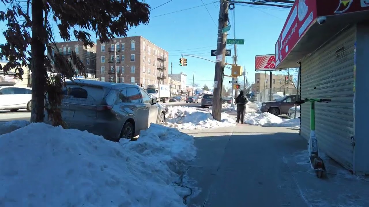 Two Week To The Snowstorm- Roads Are Still Covered In snow 