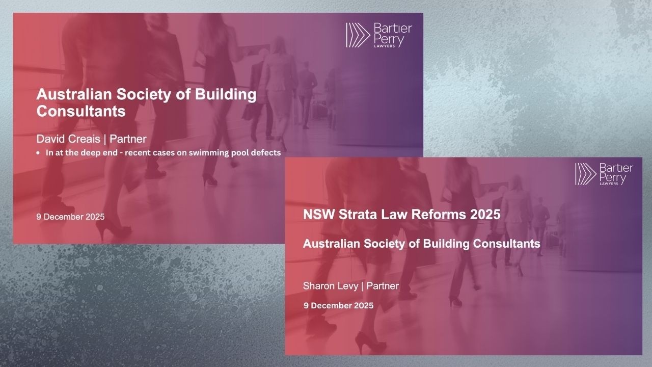 NSW Strata Law Reforms 2025 / Recent Cases on Pool Defects - Legal Update - Bartier Perry (Dec 2025)