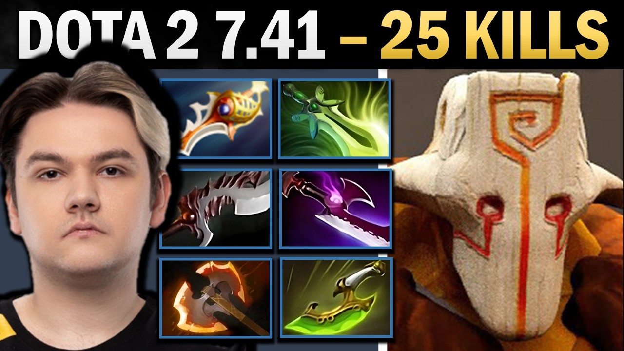 Juggernaut Dota 2 7.41 with 25 Kills and Divine Rapier - Dota 2 Gameplay