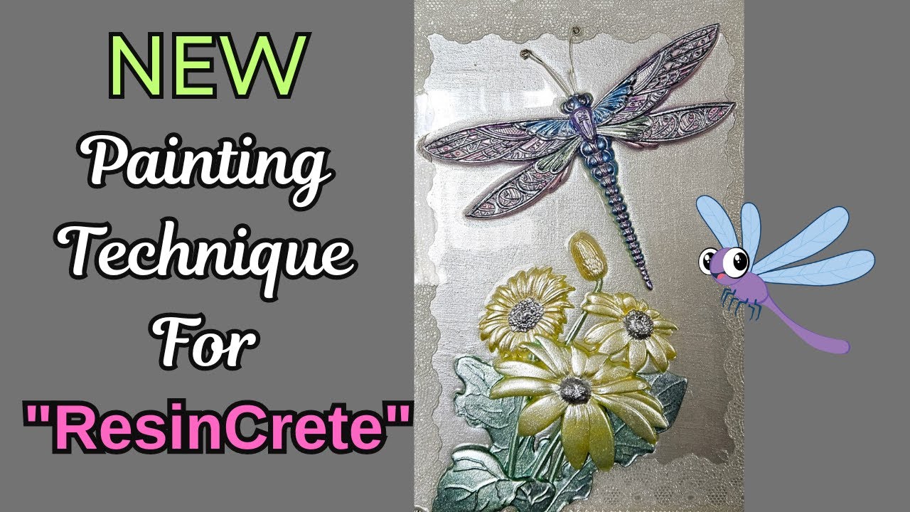 #144 Dragon Fly & Flowers New Mica Powders Painting Technique #resincrete #mayspring @BeaverDust