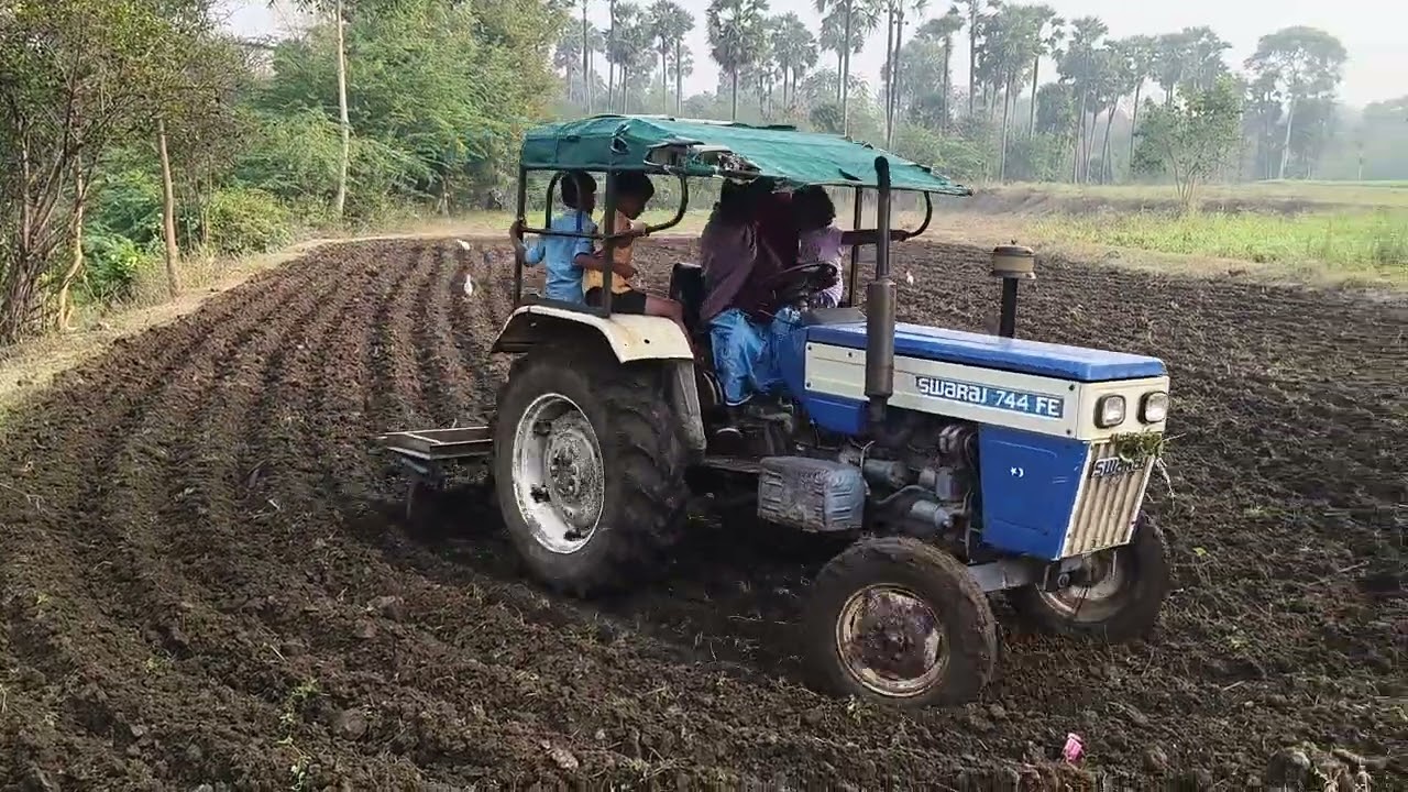 Powerful tractor in action 🚜