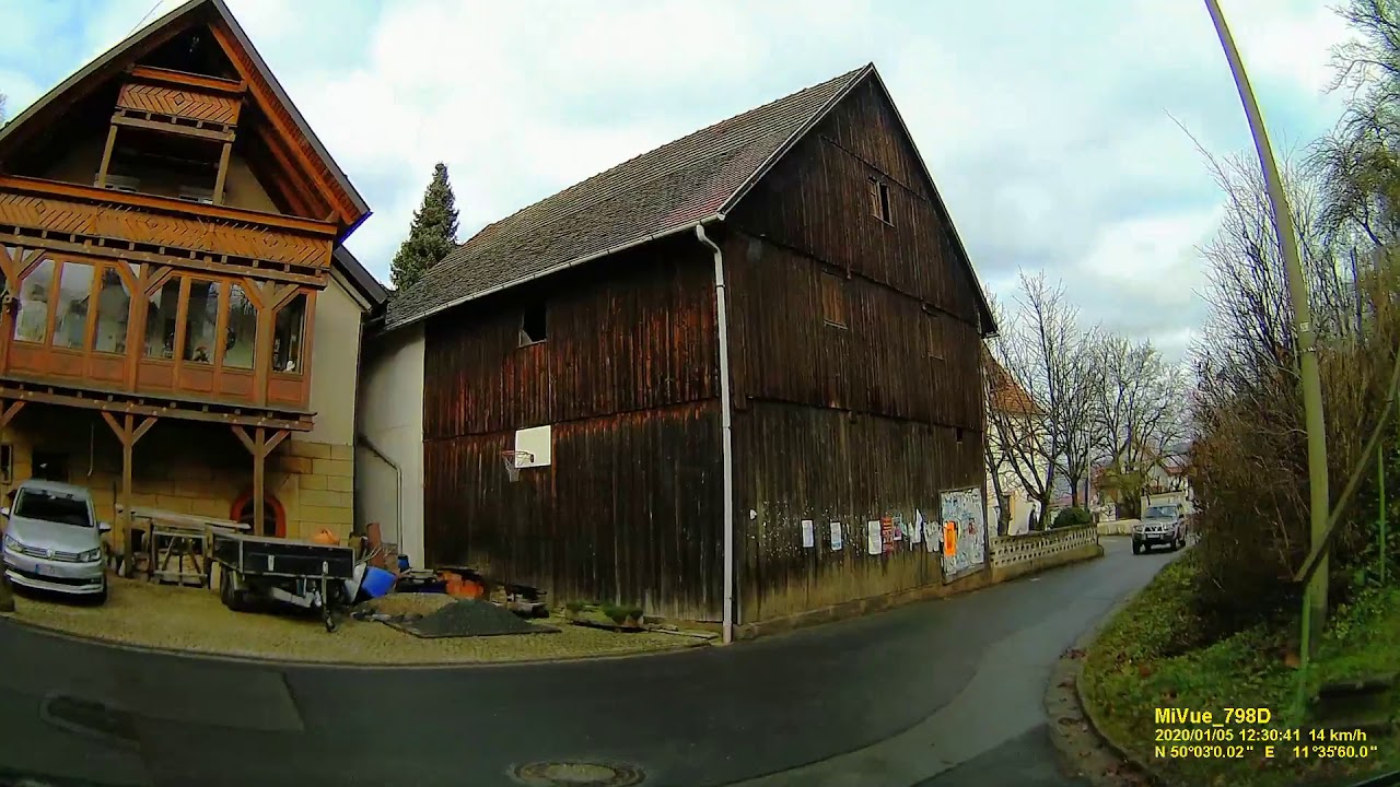 D: Lanzendorf, Kremitz. Gemeinde Himmelkron. Landkreis Kulmbach. Fahrt durch die Orte. Januar 2020
