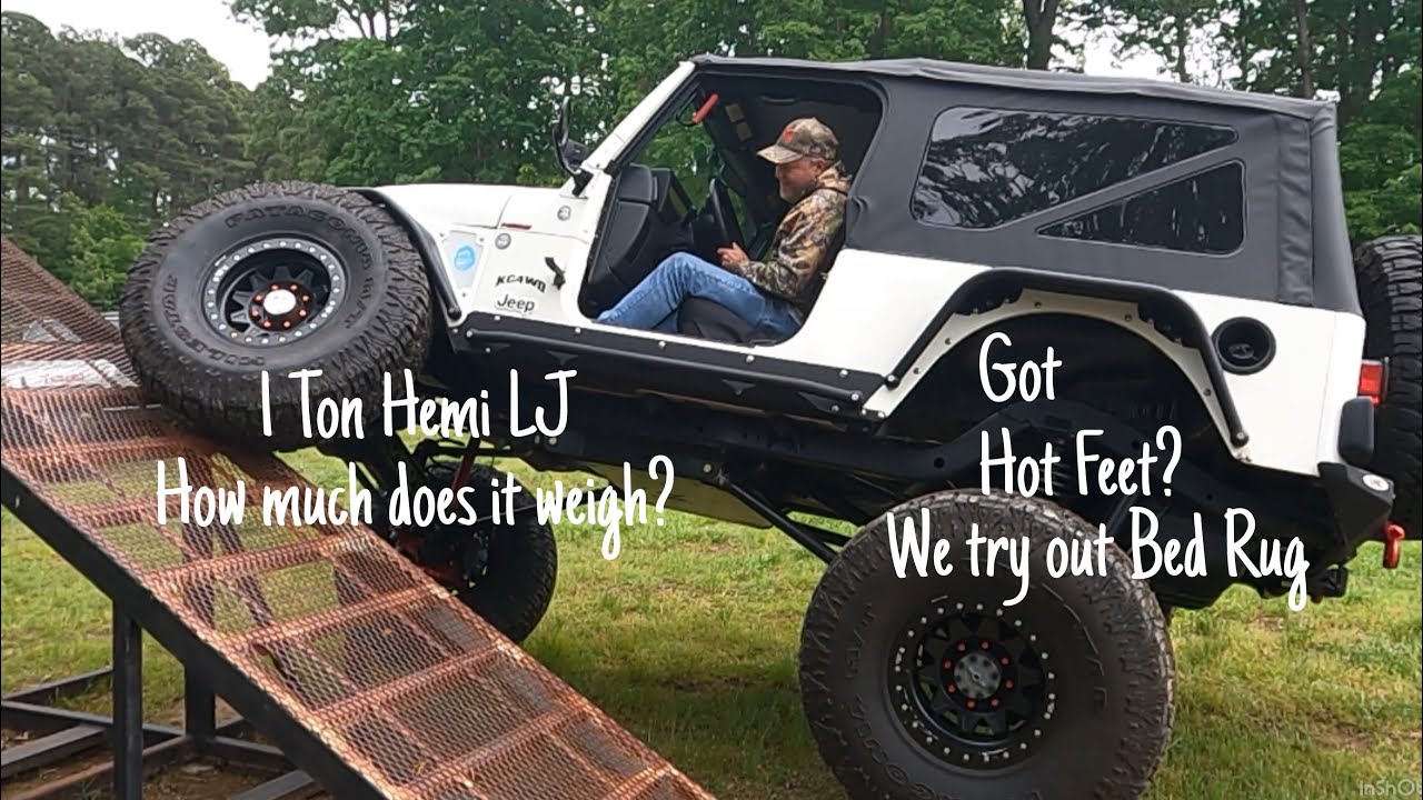 Bed Rug Carpet kit for the LJ and how much does a 1 ton Hemi LJ weigh?