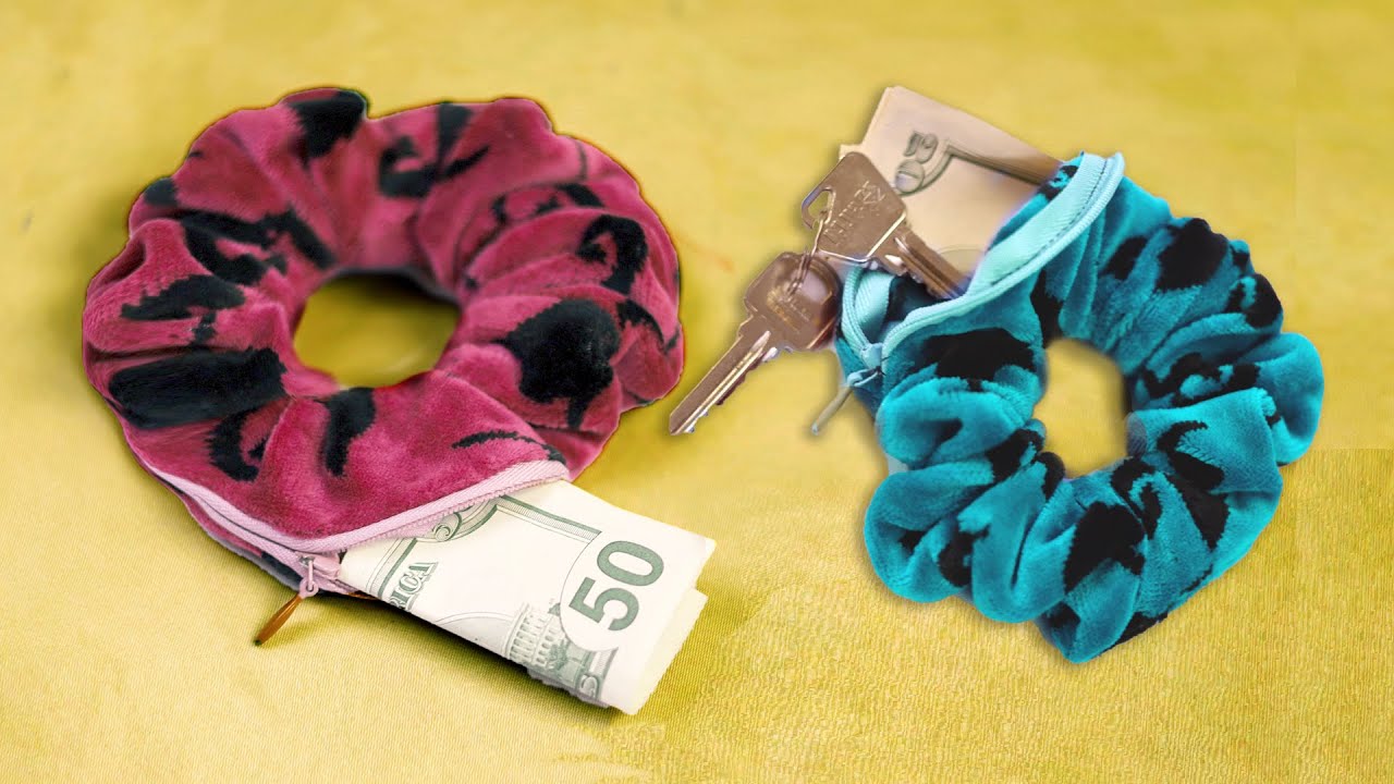 DIY Zipper Scrunchie | How to Sew a Scrunchie with Hidden Zipper to Store Keys and Money