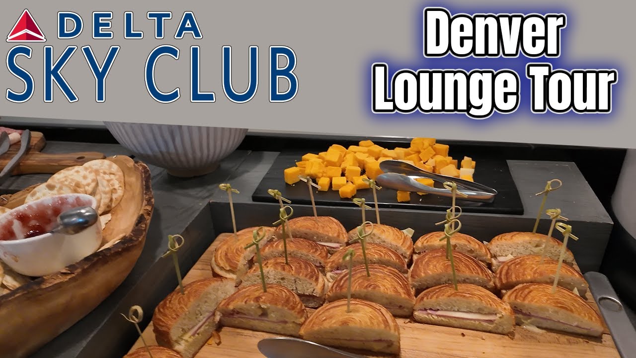 Denver Delta Skyclub Lounge - Full Lounge and Buffet Tour