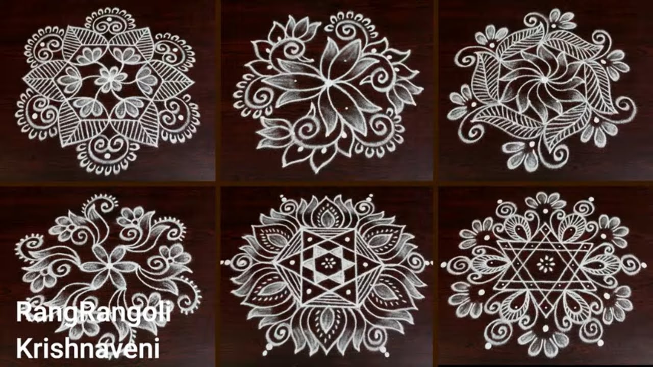 🌷Daily Rangoli Collection(5x3 dots)🌷Traditional Muggulu Kolams by RangRangoli Krishnaveni